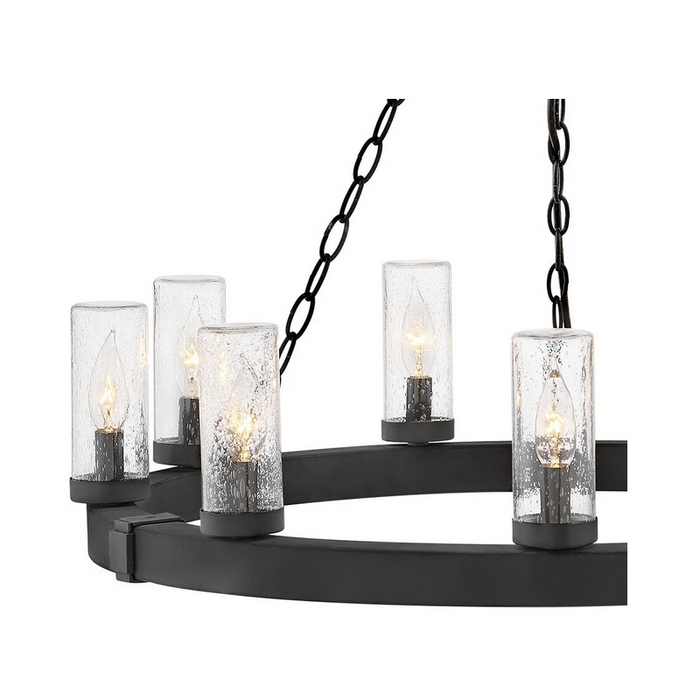 Hinkley 29208 Sawyer Large 9-lt 30" LED Outdoor Single Tier Chandelier, 12V