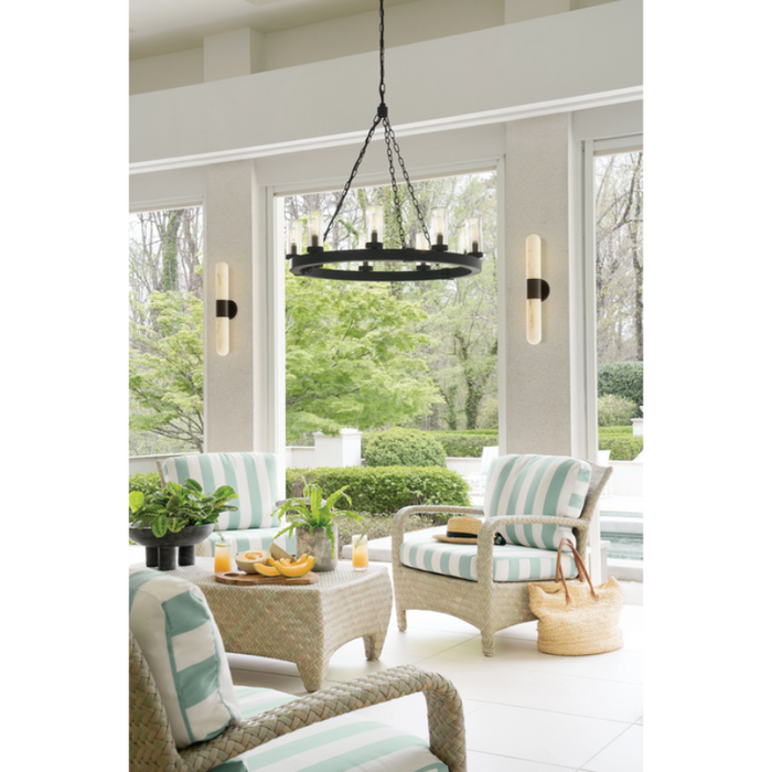 Hinkley 29208 Sawyer Large 9-lt 30" LED Outdoor Single Tier Chandelier, 12V