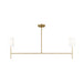 Visual Comfort BC1012 Key 2-lt 52" Medium Linear Chandelier - Burnished Brass