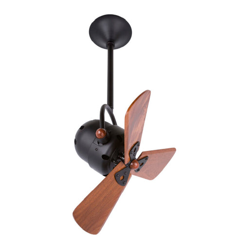 Matthews Fan Bianca Direcional 16" Ceiling Fan with Wood Blades - Black