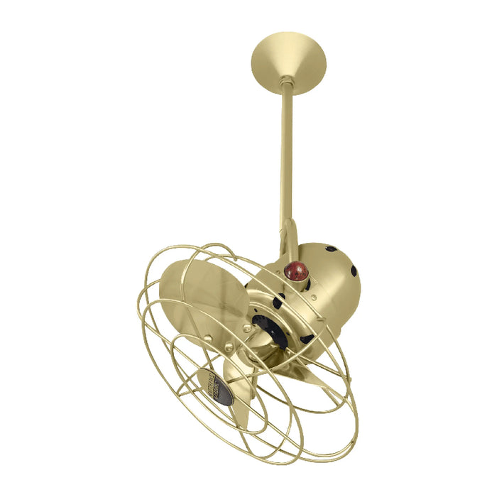 Matthews Fan Bianca Direcional 13" Ceiling Fan with Decorative Cage - Brushed Brass