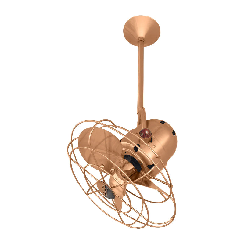 Matthews Fan Bianca Direcional 13" Ceiling Fan with Decorative Cage - Brushed Copper