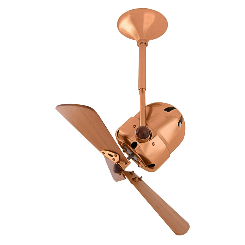Matthews Fan Bianca Direcional 16" Ceiling Fan with Wood Blades - Brushed Copper 