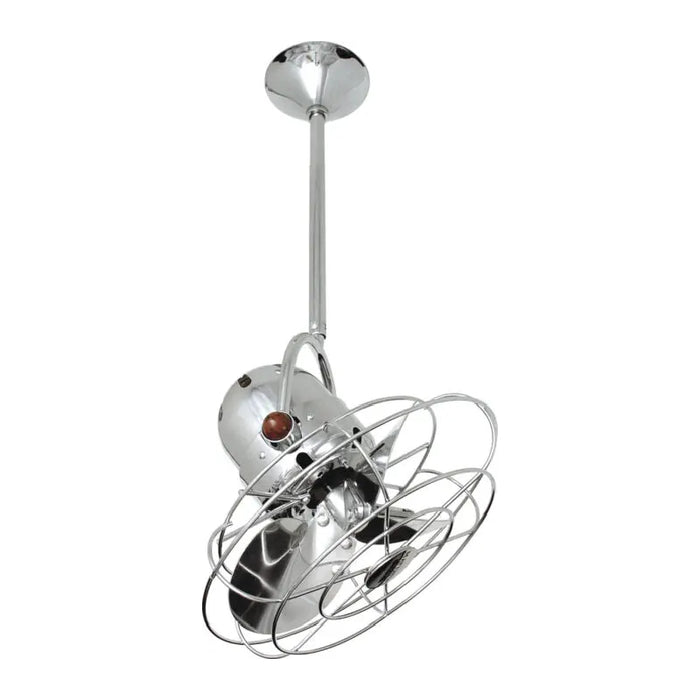 Matthews Fan Bianca Direcional 13" Ceiling Fan with Decorative Cage - Polished Chrome