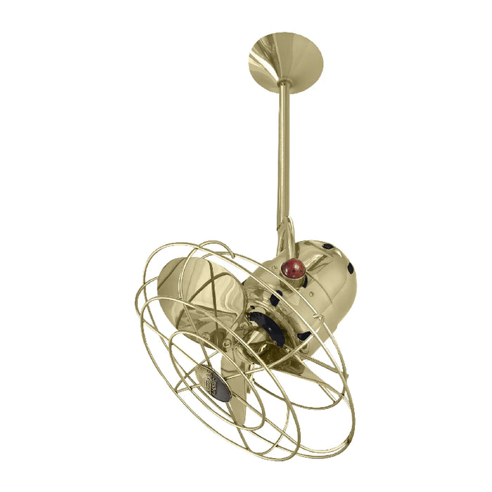 Matthews Fan Bianca Direcional 13" Ceiling Fan with Decorative Cage - Polished Brass