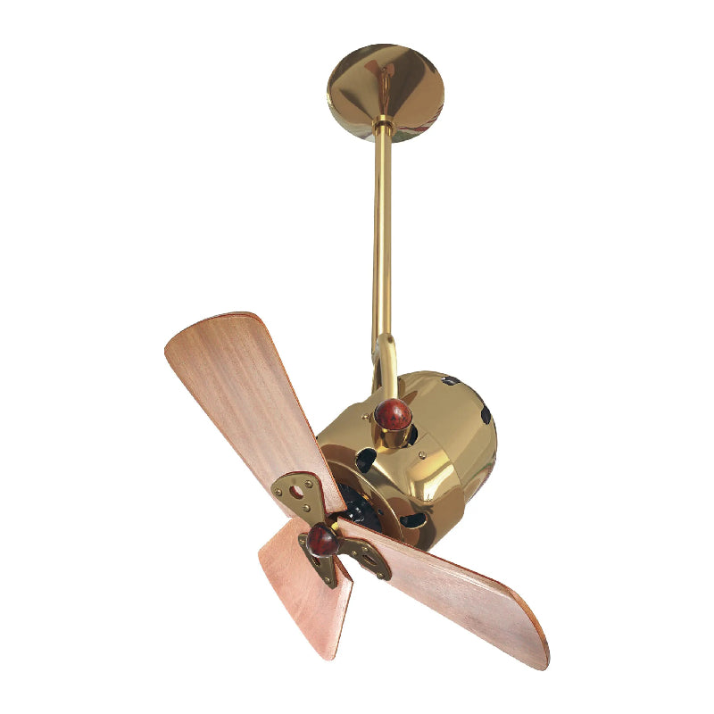 Matthews Fan Bianca Direcional 16" Ceiling Fan with Wood Blades - Polished Brass