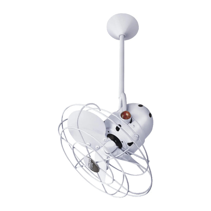 Matthews Fan Bianca Direcional 13" Ceiling Fan with Decorative Cage - Gloss White