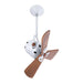 Matthews Fan Bianca Direcional 16" Ceiling Fan with Wood Blades - Gloss White