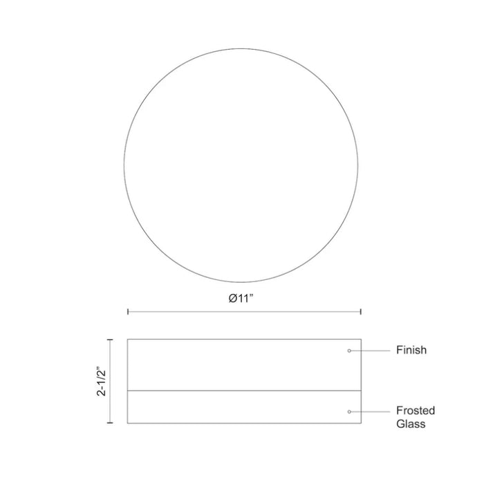 Kuzco FM3511-5CCT Bedford 11" LED Flush Mount, 5CCT Selectable