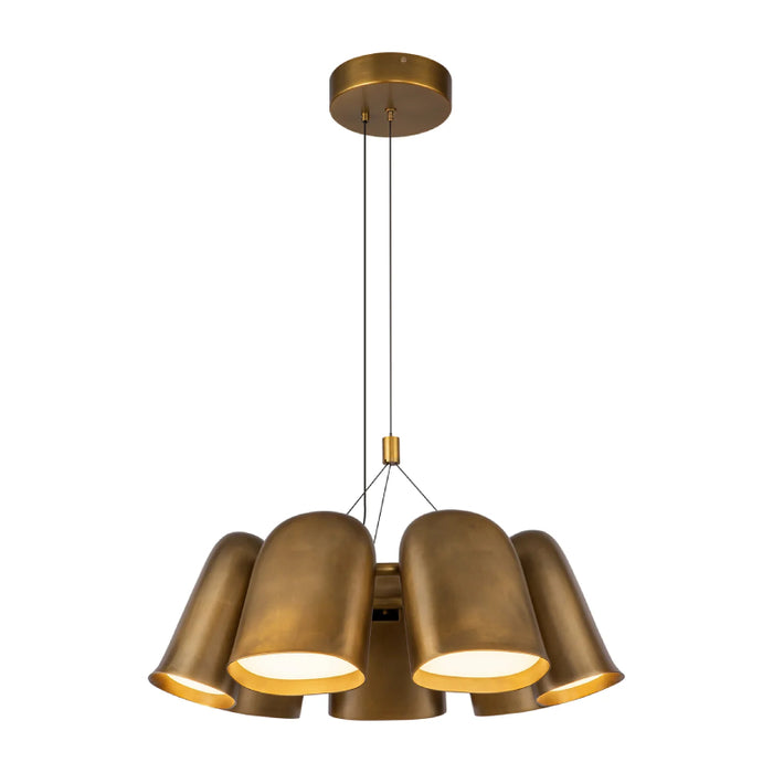 Kuzco CH21120 Bell 7-lt 19" LED Chandelier - Vintage Brass