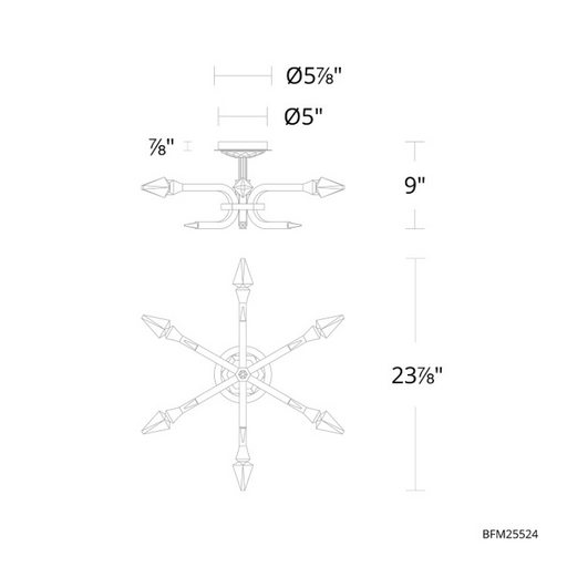 Schonbek Beyond BFM25524 Plumeria 6-lt 24" LED Flush Mount, CCT Selectable