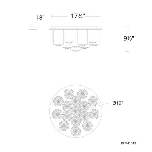 Schonbek Beyond BFM41519 Tamara 16-lt 19" LED Flush Mount, CCT Selectable
