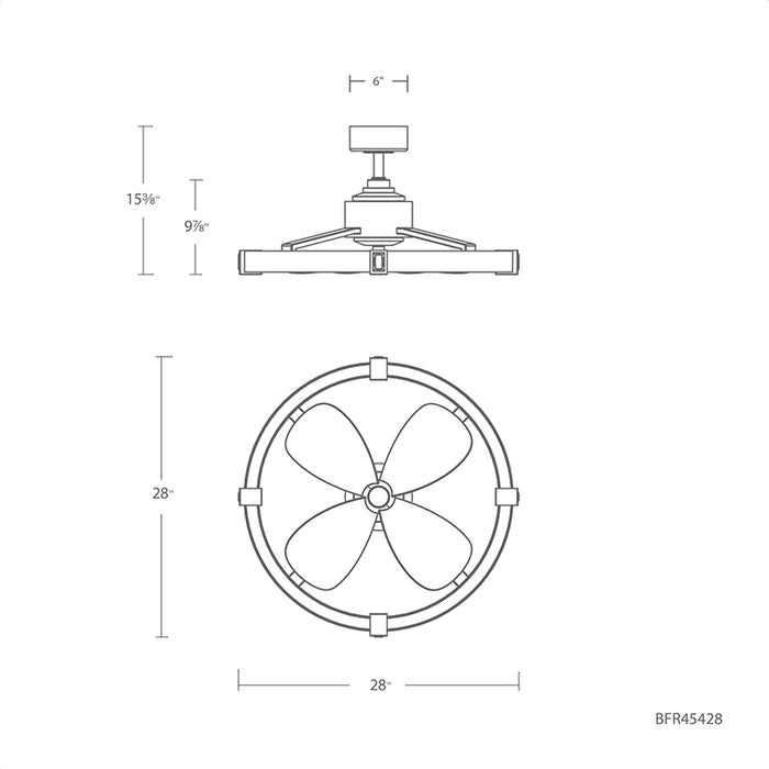 Schonbek Beyond BFR45428 Atomic Smart Fan 28" Ceiling Fan with LED Kit