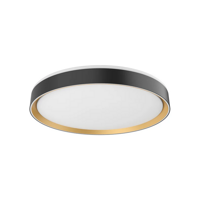 Kuzco FM43920-5CCT Essex 1-lt 20" LED Flush Mount, 5CCT Selectable - Black/Gold