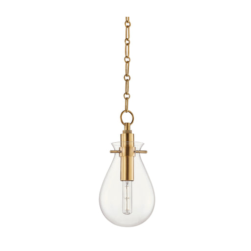 Hudson Valley BKO101 Ivy 1-lt 8" Pendant-Aged Brass