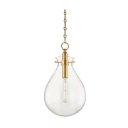 Hudson Valley BKO102 Ivy 1-lt 13" Pendant-Aged Brass