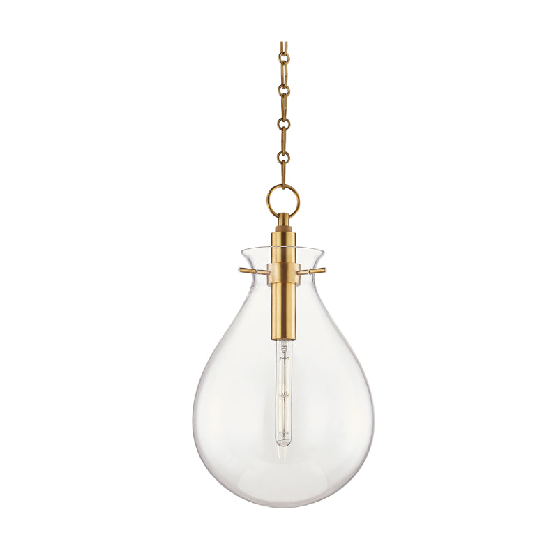 Hudson Valley BKO102 Ivy 1-lt 13" Pendant-Aged Brass