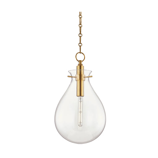 Hudson Valley BKO102 Ivy 1-lt 13" Pendant-Aged Brass