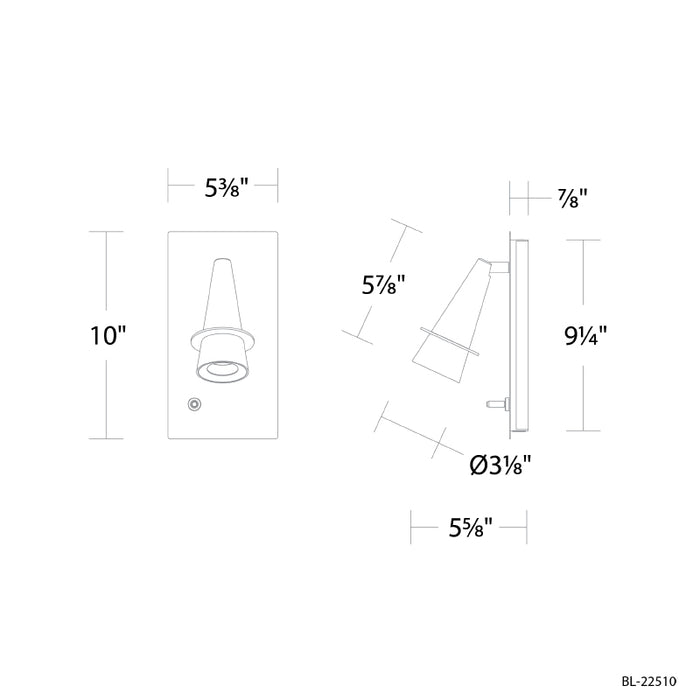 Modern Form BL-22510 Wizard 1-lt 10" Tall LED Picture Light