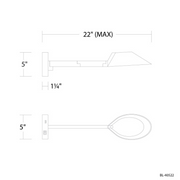 Modern Forms BL-40522 Pavilion 1-lt 5" LED Swingarm Light