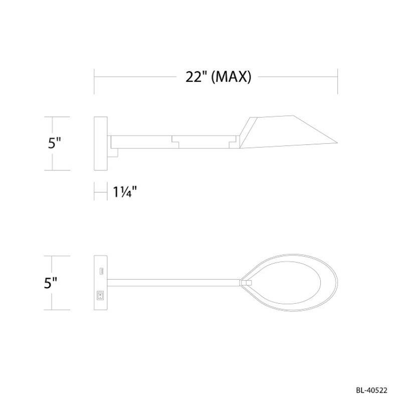 Modern Forms BL-40522 Pavilion 1-lt 5" LED Swingarm Light