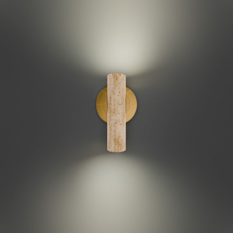 Modern Forms BL234608 Holden 1-lt 8" Tall LED Picture Light - Beige Travertine/Aged Brass