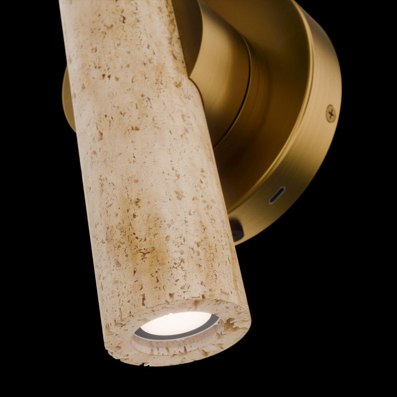 Modern Forms BL234608 Holden 1-lt 8" Tall LED Picture Light - Beige Travertine/Aged Brass