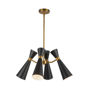 Alora Mood CH574424 Blake 4-lt 24" Chandelier - Matte Black/Aged Gold