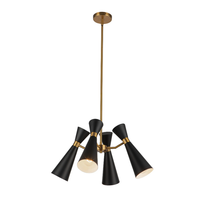 Alora Mood CH574424 Blake 4-lt 24" Chandelier - Matte Black/Aged Gold