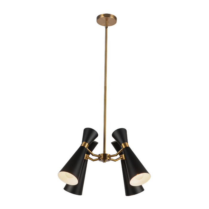 Alora Mood CH574424 Blake 4-lt 24" Chandelier - Matte Black/Aged Gold