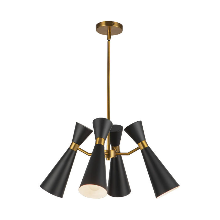 Alora Mood CH574424 Blake 4-lt 24" Chandelier - Matte Black/Aged Gold