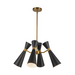 Alora Mood CH574424 Blake 4-lt 24" Chandelier - Matte Black/Aged Gold