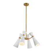 Alora Mood CH574424 Blake 4-lt 24" Chandelier - White/Aged Gold