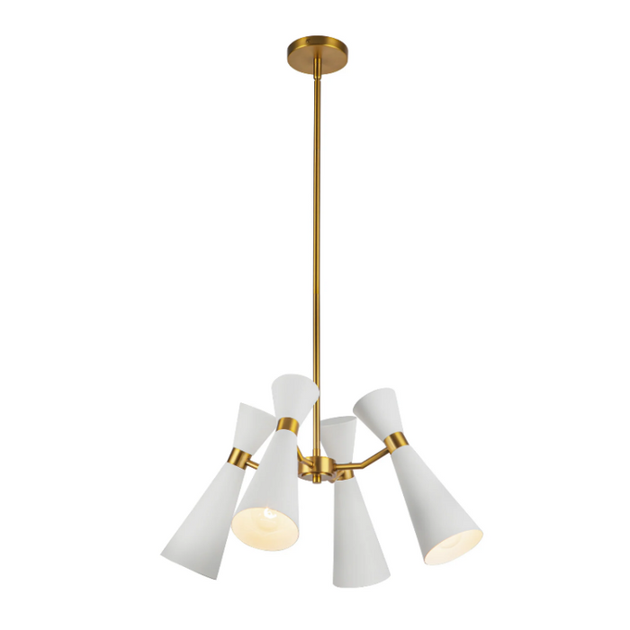 Alora Mood CH574424 Blake 4-lt 24" Chandelier - White/Aged Gold