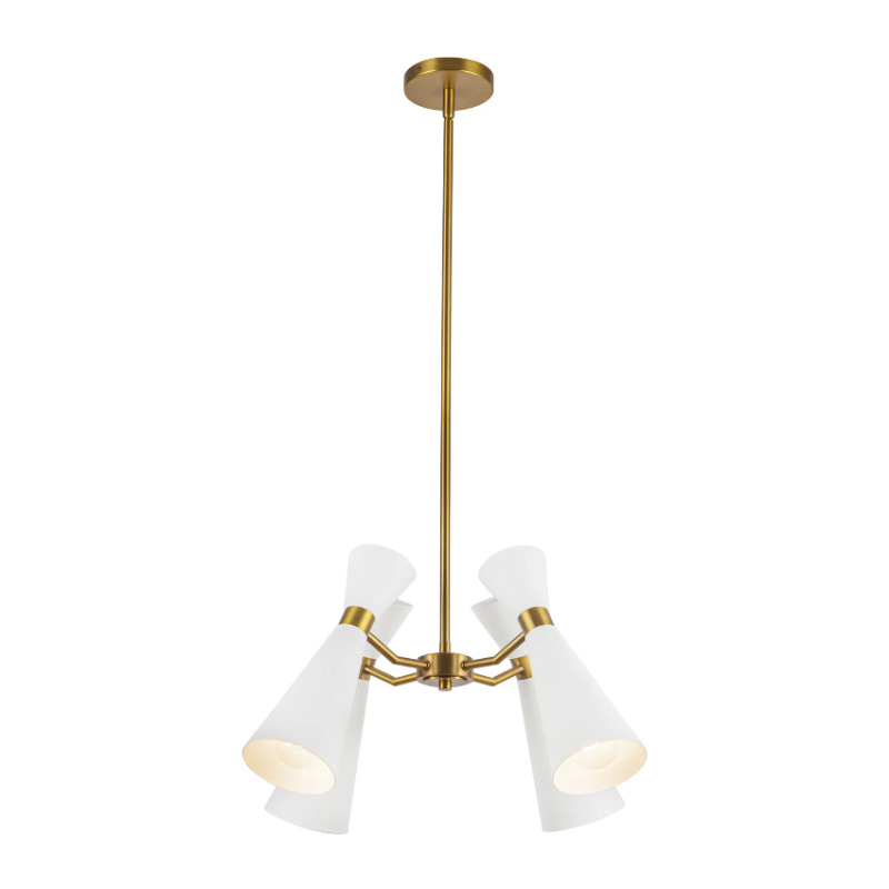 Alora Mood CH574424 Blake 4-lt 24" Chandelier - White/Aged Gold
