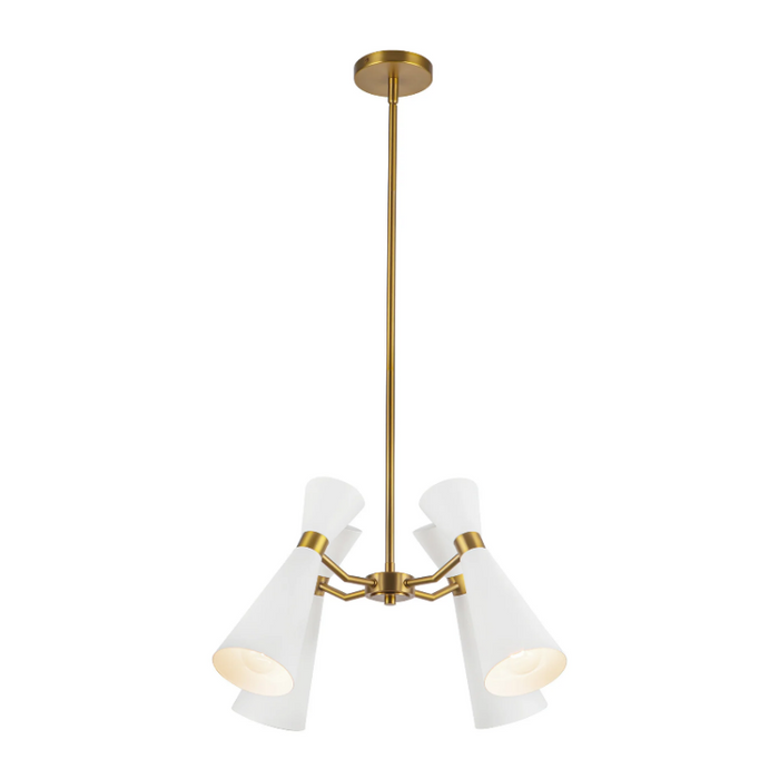 Alora Mood CH574424 Blake 4-lt 24" Chandelier - White/Aged Gold