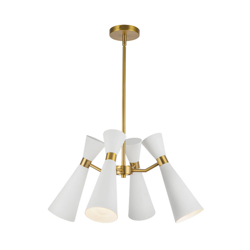 Alora Mood CH574424 Blake 4-lt 24" Chandelier - White/Aged Gold