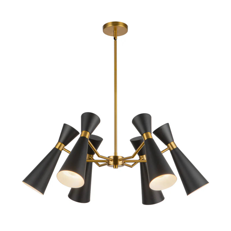 Alora Mood CH574632 Blake 6-lt 32" Chandelier - Matte Black/Aged Gold