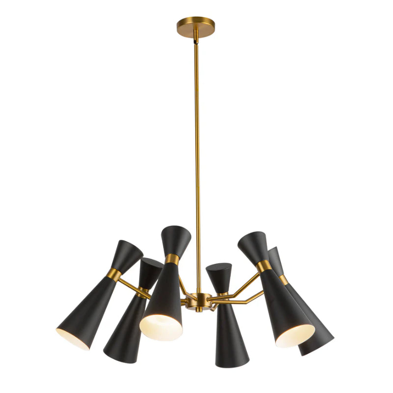 Alora Mood CH574632 Blake 6-lt 32" Chandelier - Matte Black/Aged Gold