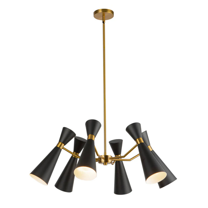 Alora Mood CH574632 Blake 6-lt 32" Chandelier - Matte Black/Aged Gold