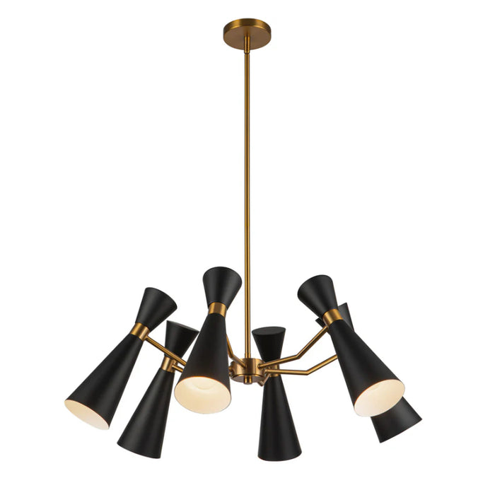 Alora Mood CH574632 Blake 6-lt 32" Chandelier - Matte Black/Aged Gold