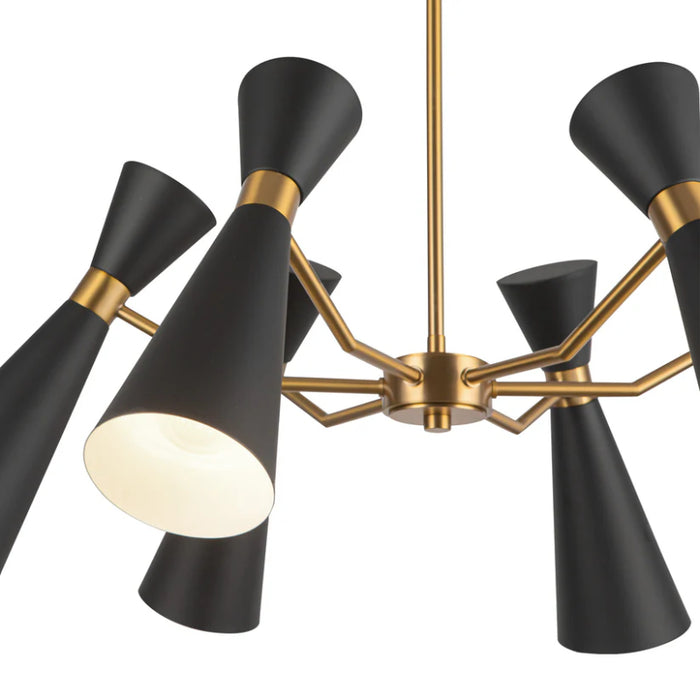 Alora Mood CH574632 Blake 6-lt 32" Chandelier - Matte Black/Aged Gold