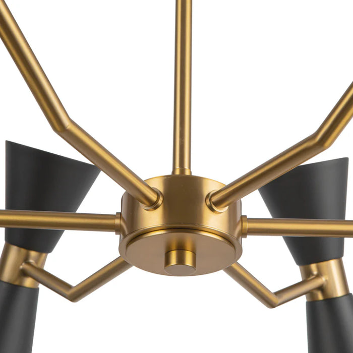 Alora Mood CH574632 Blake 6-lt 32" Chandelier - Matte Black/Aged Gold