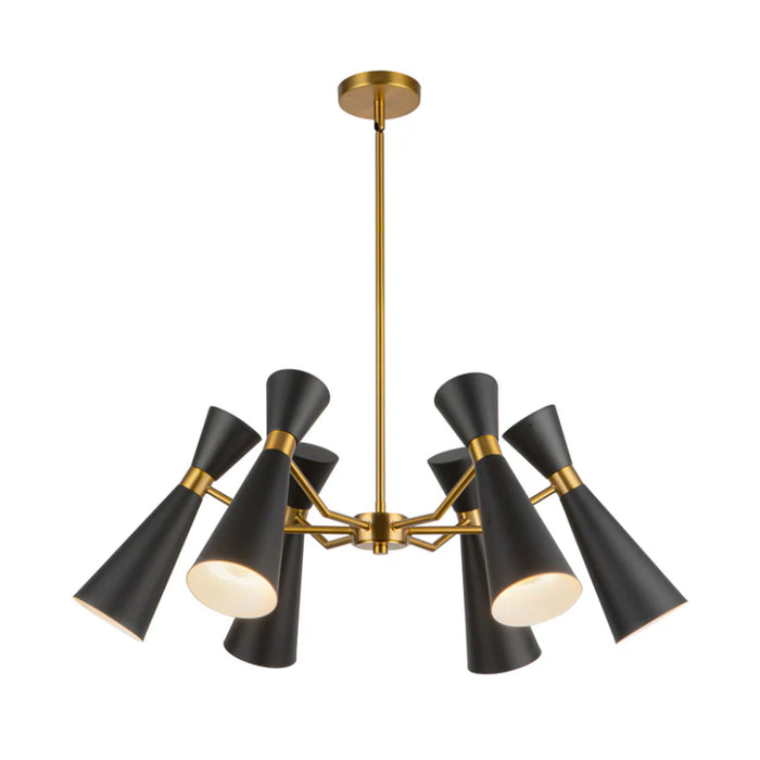 Alora Mood CH574632 Blake 6-lt 32" Chandelier - Matte Black/Aged Gold