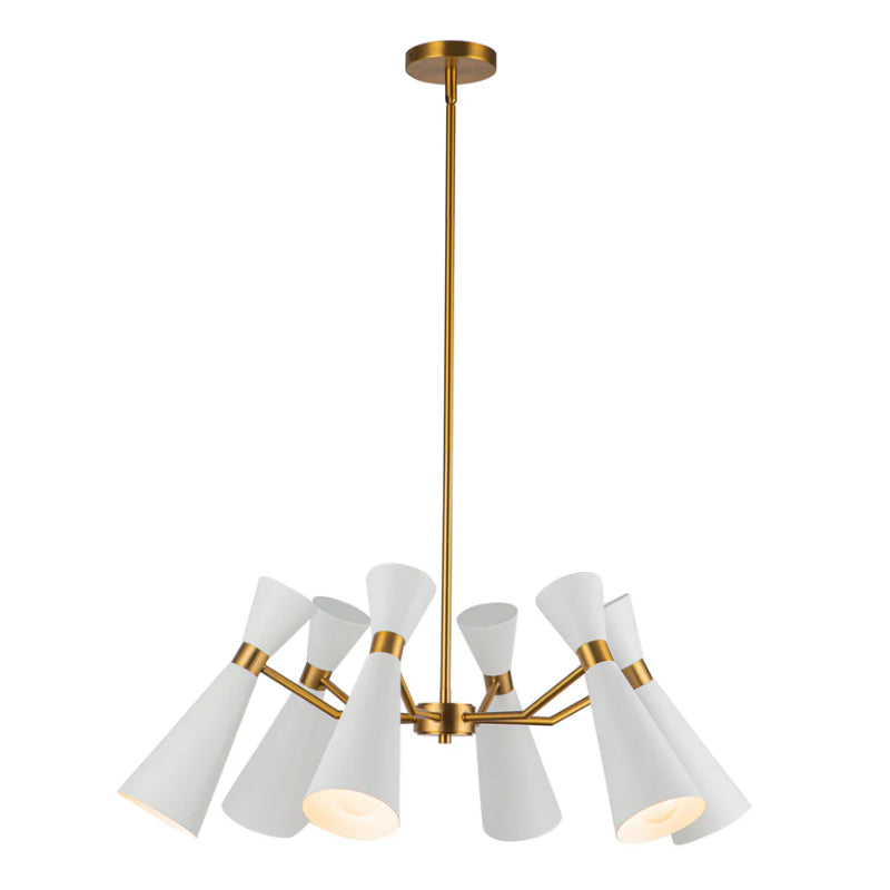 Alora Mood CH574632 Blake 6-lt 32" Chandelier - White/Aged Gold