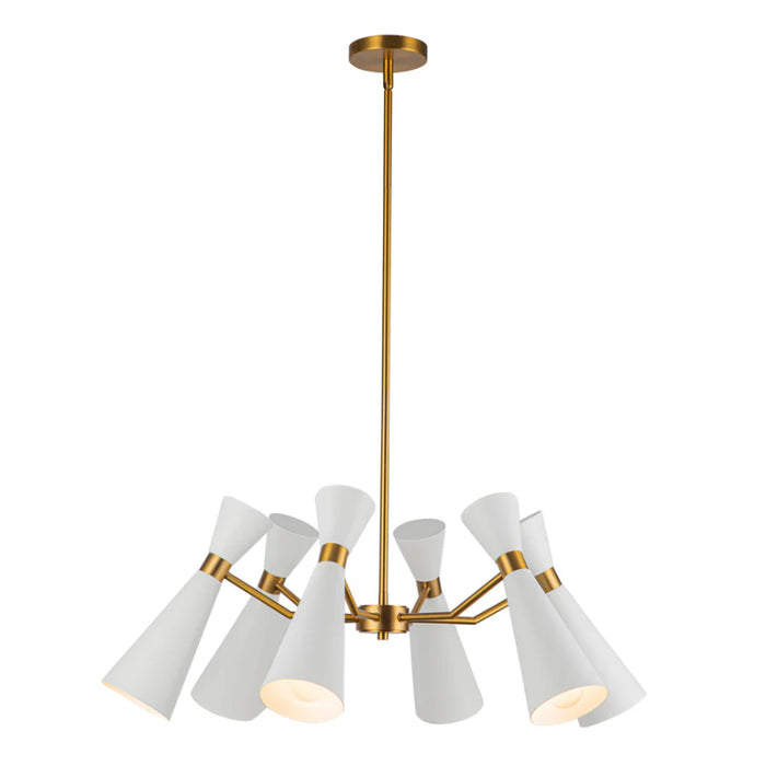 Alora Mood CH574632 Blake 6-lt 32" Chandelier - White/Aged Gold