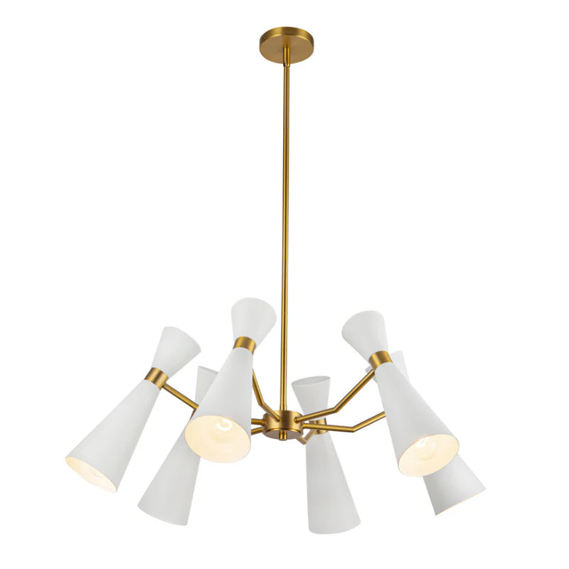 Alora Mood CH574632 Blake 6-lt 32" Chandelier - White/Aged Gold
