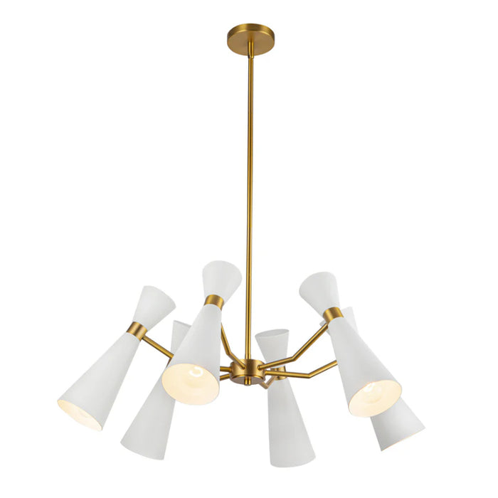 Alora Mood CH574632 Blake 6-lt 32" Chandelier - White/Aged Gold