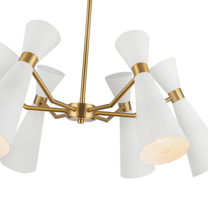 Alora Mood CH574632 Blake 6-lt 32" Chandelier - White/Aged Gold