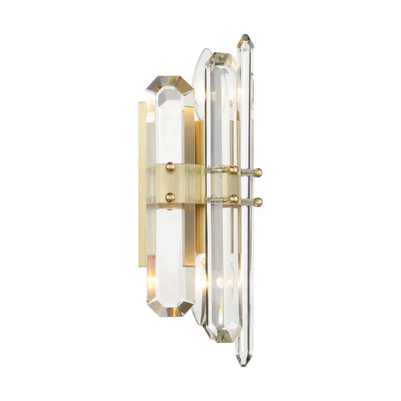 Crystorama BOL-8882 Bolton 2-lt 14" Wall Sconce - Aged Brass